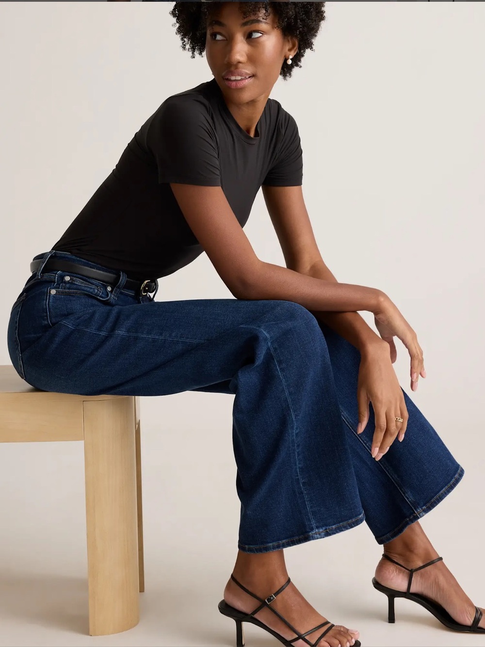 Quince Dark Blue Wide-Leg Jeans - Picture 8 of 14